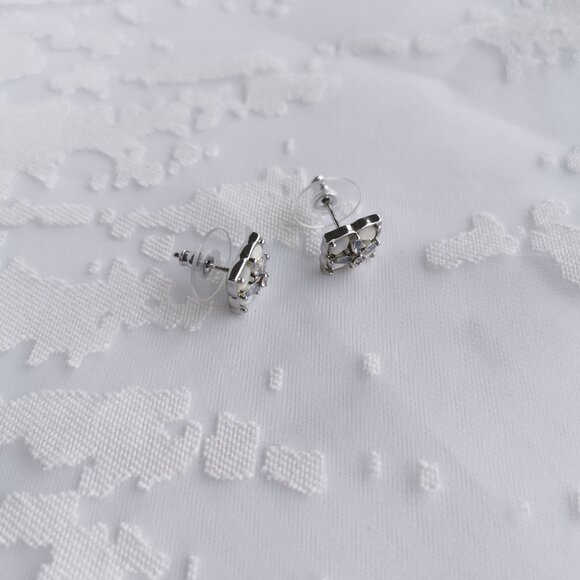 Kendra Scott Dira Stone Silver Stud Earrings Ivory Mix - Picture 4 of 4